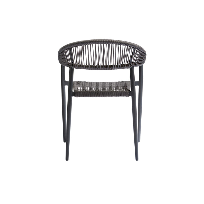 WOOOD Set van 2 - Yellow eetstoel touw|aluminium donkergrijs