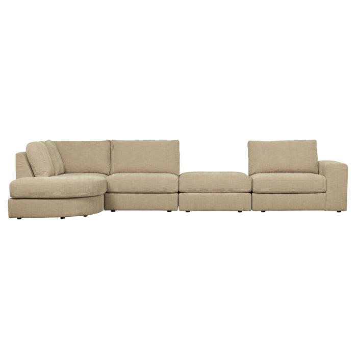 vtwonen Family 1-Zits Bank Element Met Arm Rechts - Polyester - Zand