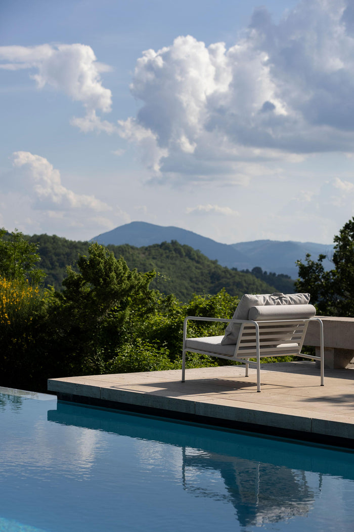 Houe Avon Lounge fauteuil frame wit stof Ash heritage