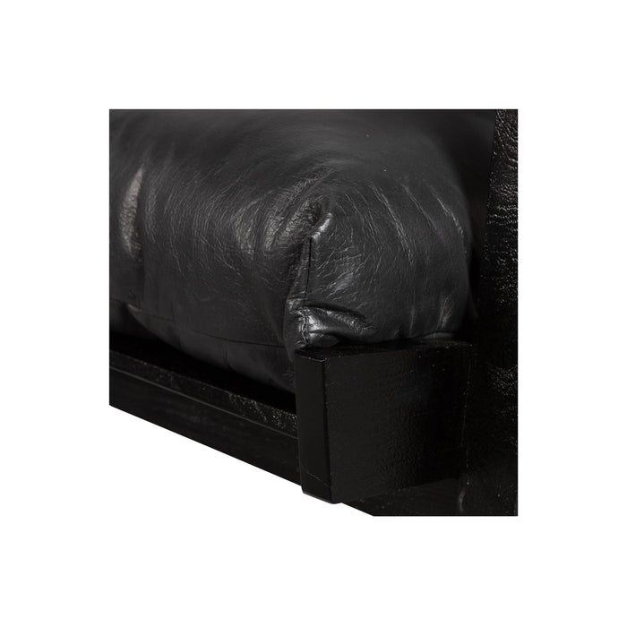 WOOOD Houston Fauteuil - Leer- Zwart - 86x71x71