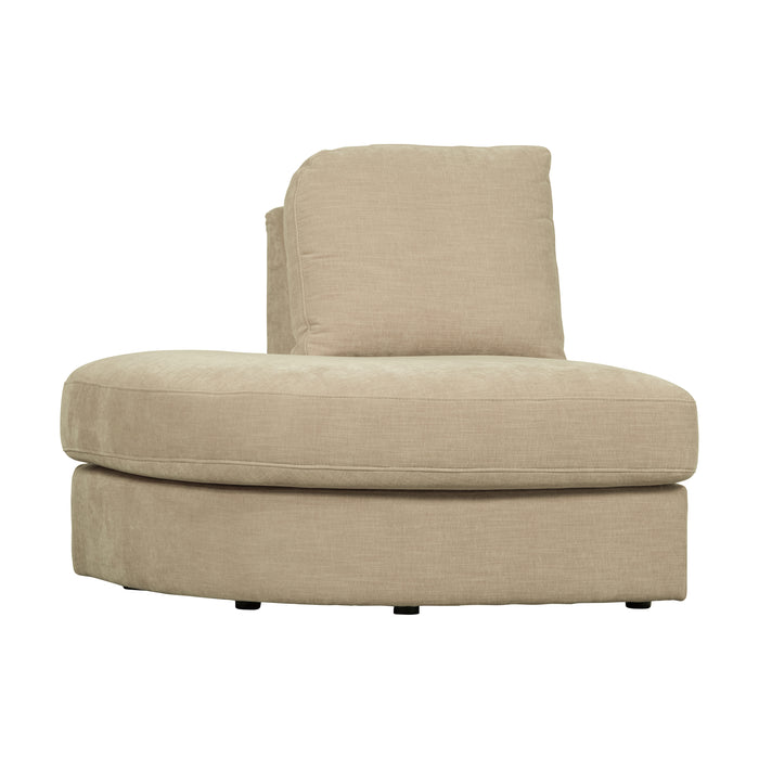 vtwonen Family 1-Zits Bank Element Ronde Hoek Links - Polyester - Zand