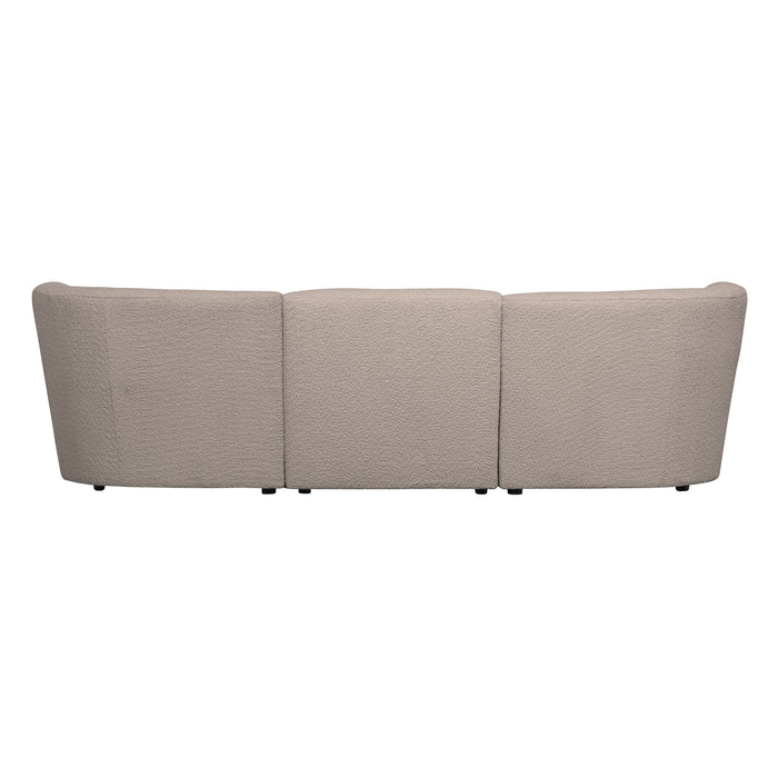 WOOOD Coco 3-Zits Bank - Bouclé - Zand - 70x227x72