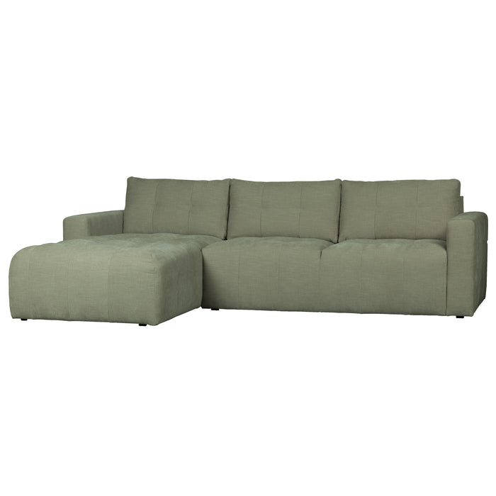 vtwonen Bar Chaise Longue Links - Stof - Groen - 87x280x170