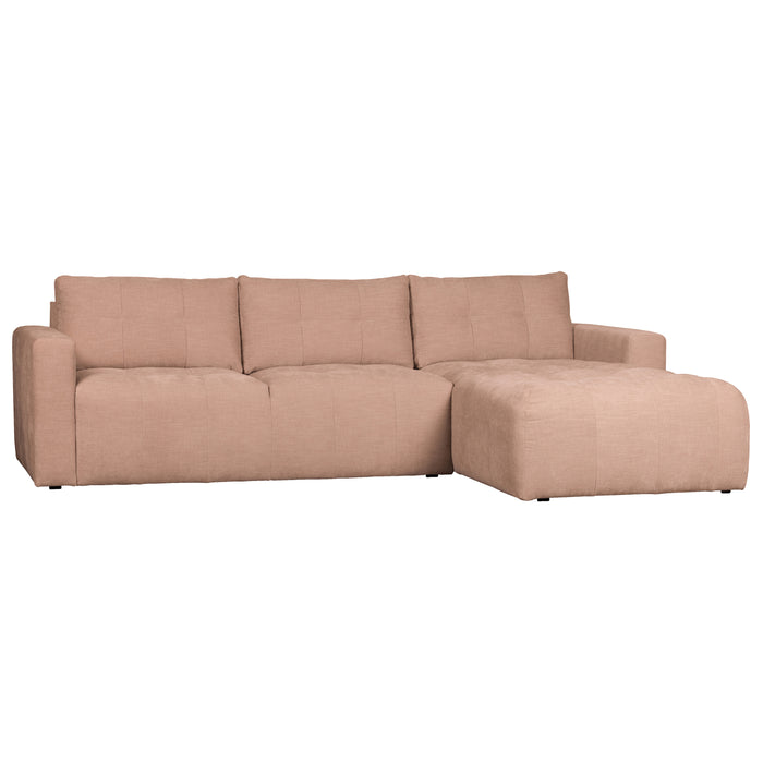 vtwonen Bar Chaise Longue Rechts - Stof - Roze - 87x280x170