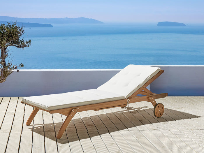 Beliani-CESANA -Tuinkussen-Gebroken wit-192 x 56 cm-Polyester