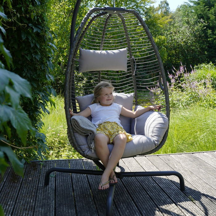 Lesli Living - Rope hangstoel grijs