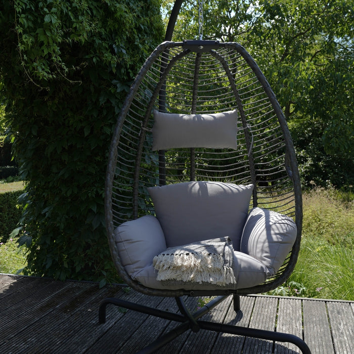 Lesli Living - Rope hangstoel grijs