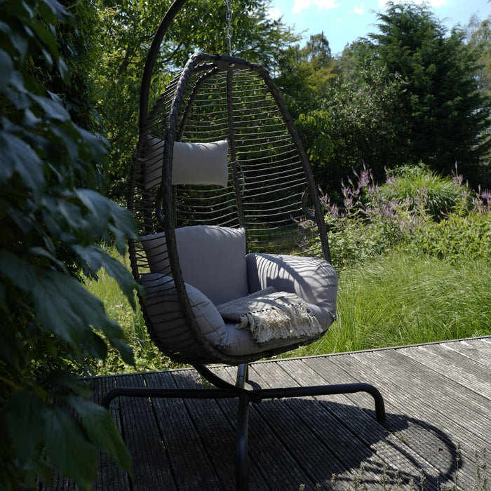 Lesli Living - Rope hangstoel grijs