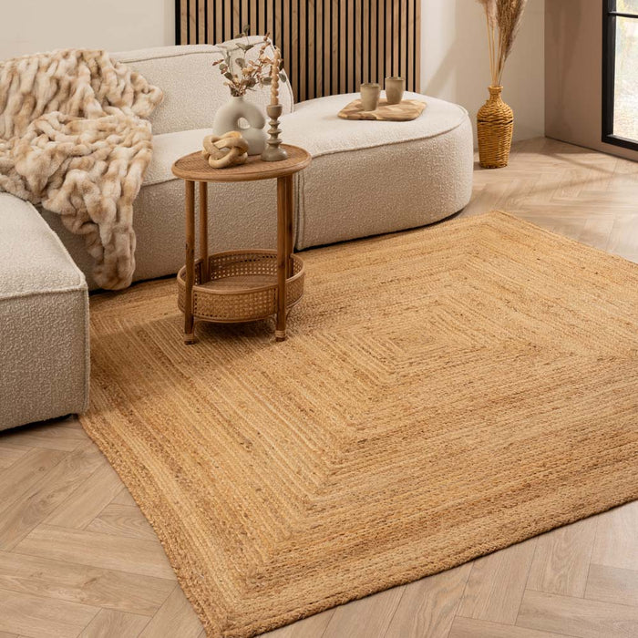 Boho&me Jute vloerkleed vierkant - Boho & me - naturel - 100x100