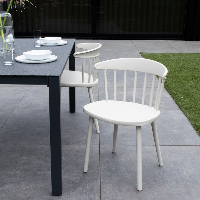 Giga Meubel - Tuinstoelen Stapelbaar - Taupe - Kunststof - Set van 2