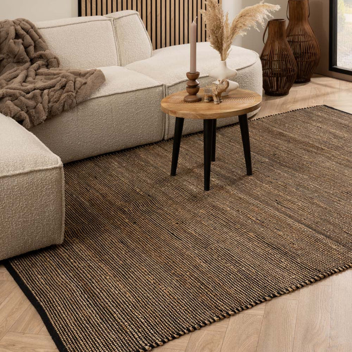 Boho&me Jute vloerkleed - Torget naturel|zwart - 160x230 cm
