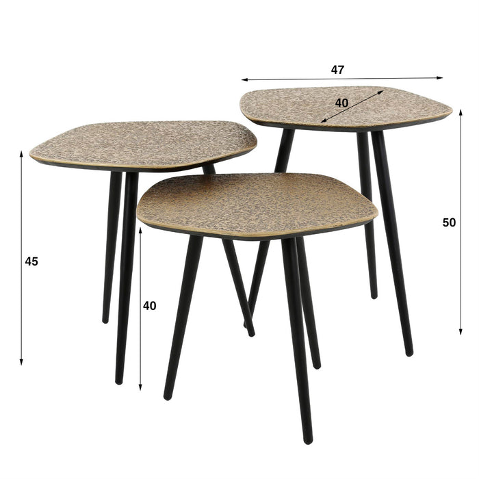 Fraaai Dante salontafel set van 3 - brons antiek