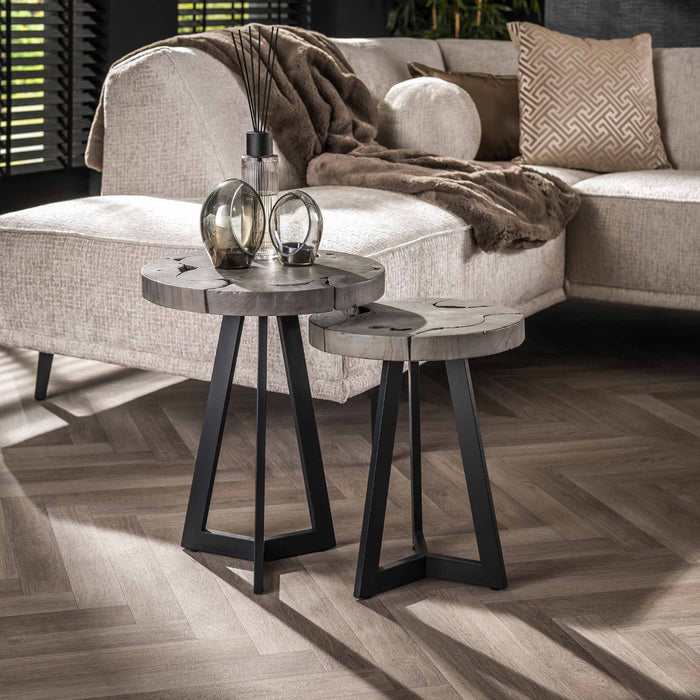 Fraaai Tommy bijzettafel set van 2 - grijs