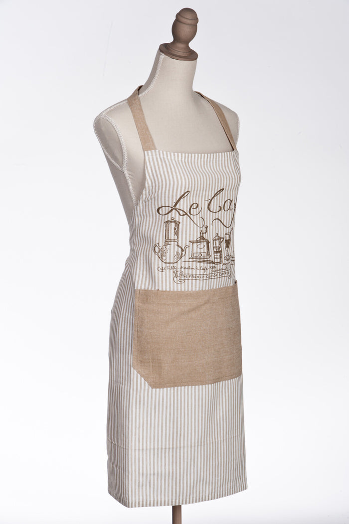 J-Line Poef Hocker Bijzettafel Rond Textiel Hout Beige - 43,5x43,5 CM