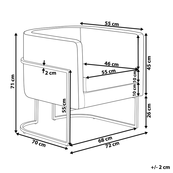Beliani - SIRKKA - Fauteuil - Zwart - Fluweel
