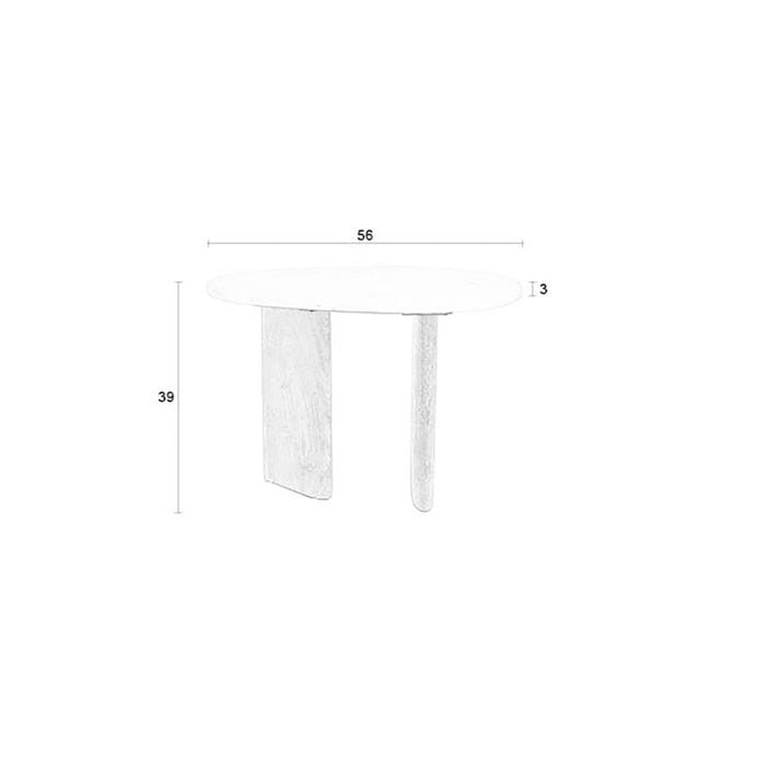 by fonQ Serenity Bijzettafel Marmer en Acaciahout - Wit