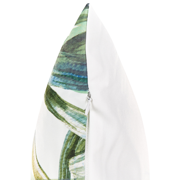 Beliani-CALDERINA-Tuinkussen set van 2-Groen|Wit-45 x 45 cm-Polyester