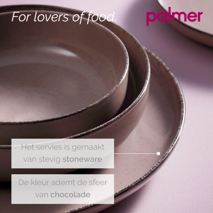 Palmer Serviesset Antigo Porselein 6-persoons 24-delig Bruin