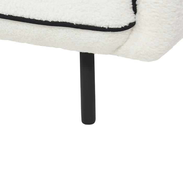 Beliani - TONSBERG - Driezitsbank met ottomaan - Wit - Bouclé