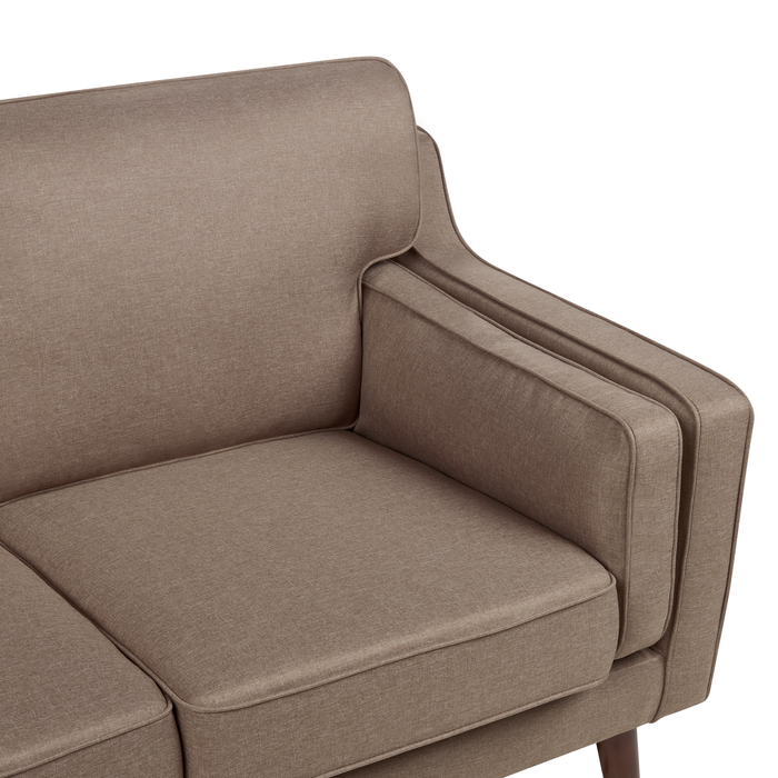 Beliani - LOKKA - Driezitsbank - Lichtbruin - Polyester