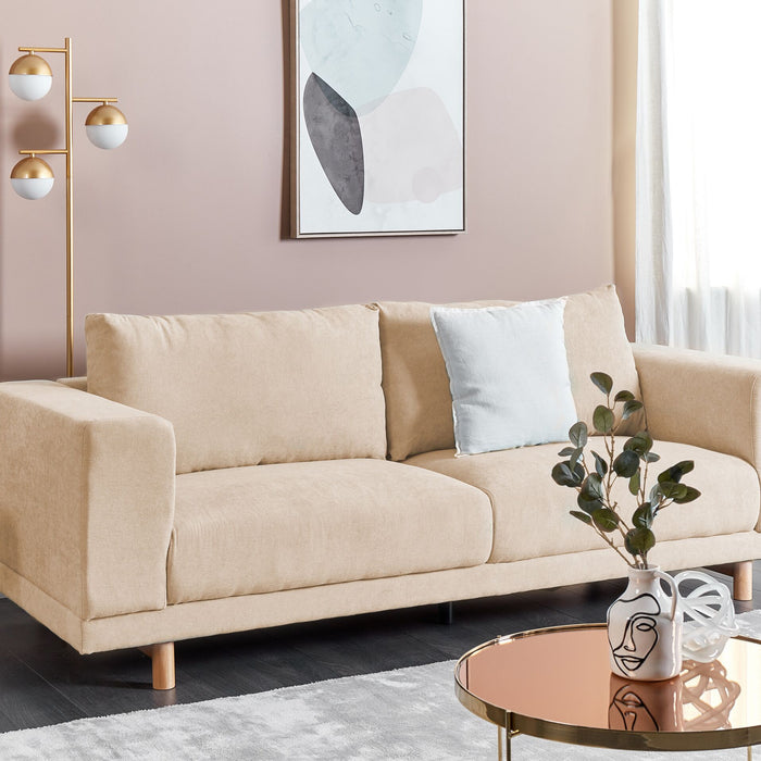 Beliani - NIVALA - Driezitsbank - Beige - Corduroy