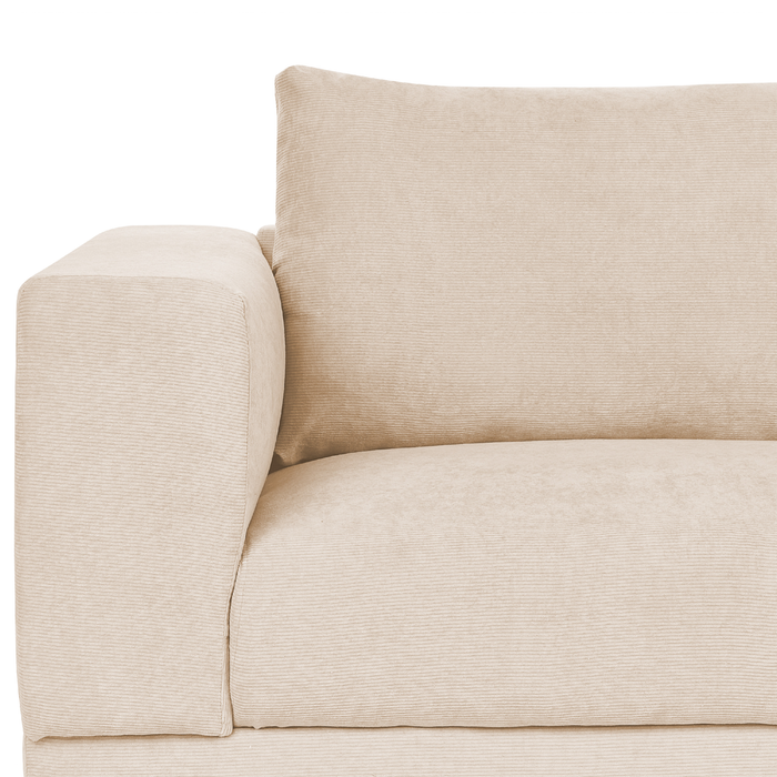 Beliani - NIVALA - Driezitsbank - Beige - Corduroy