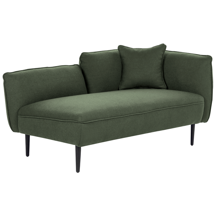 Beliani - CHEVANNES - Chaise longue - Donkergroen - Bouclé