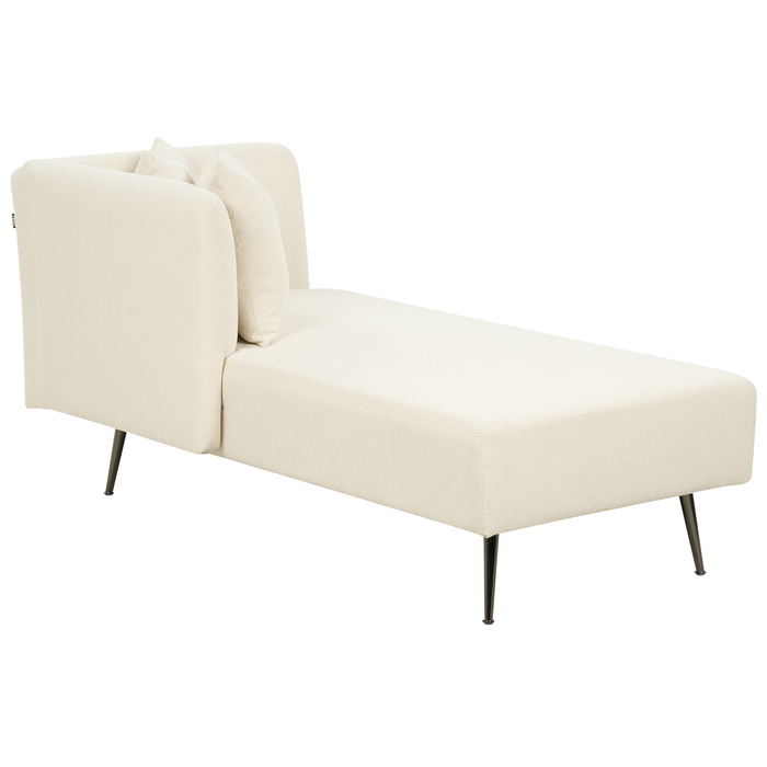 Beliani - RIOM - Chaise longue - Gebroken wit - Rechterzijde - Bouclé