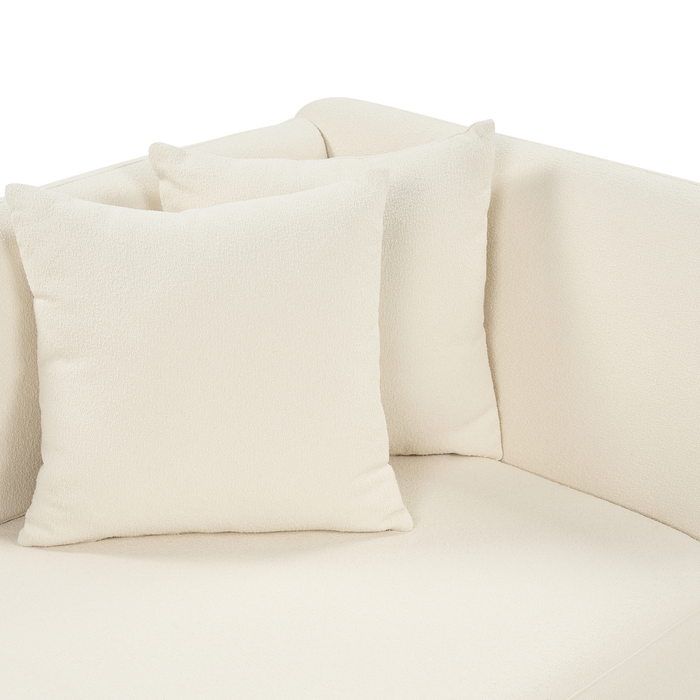 Beliani - RIOM - Chaise longue - Gebroken wit - Rechterzijde - Bouclé