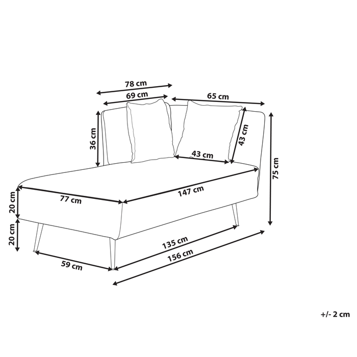 Beliani - RIOM - Chaise longue - Gebroken wit - Rechterzijde - Bouclé