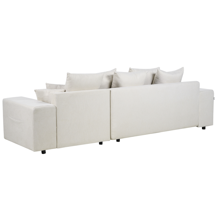 Beliani-LUSPA-Hoekbank met opbergruimte-Lichtbeige-Linkszijdig-Stof