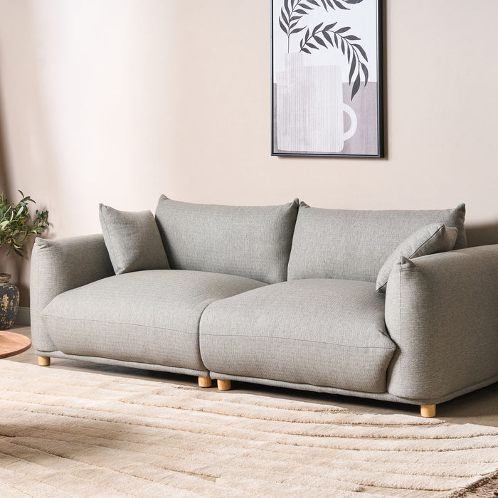 Beliani - LUVOS - Driezitsbank - Lichtgrijs - Polyester