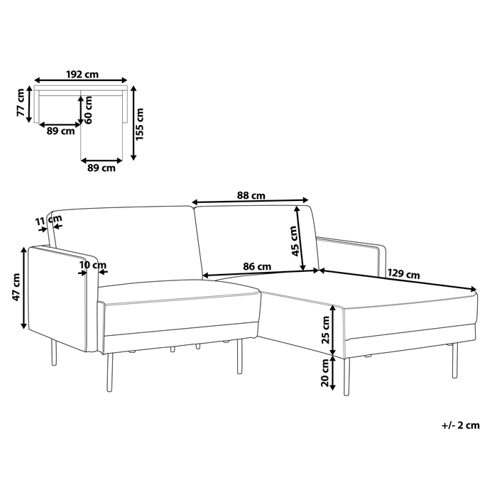Beliani - BREDA - Hoekbank - Donkergroen - Linkszijdig - Polyester