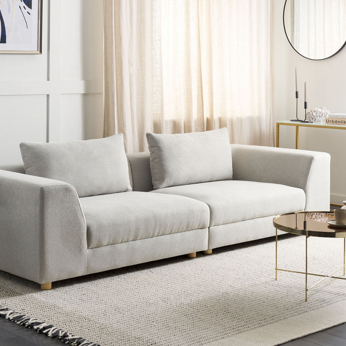 Beliani - LERMON - Driezitsbank - Lichtgrijs - Polyester