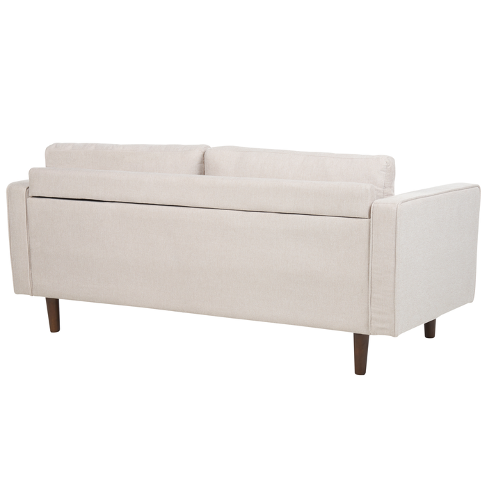 Beliani - NURMO - Driezitsbank - Lichtbeige - Polyester