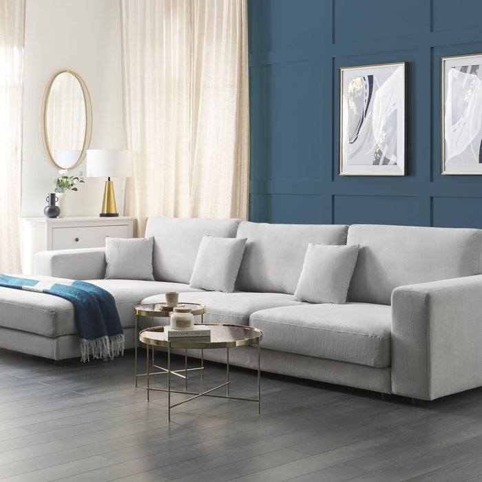 Beliani-LOFOTEN-Hoekbank 4-zits-Lichtgrijs-Rechtszijdig-Polyester