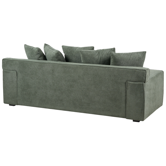 Beliani - VISKAN - Driezitsbank - Donkergroen - Chenille