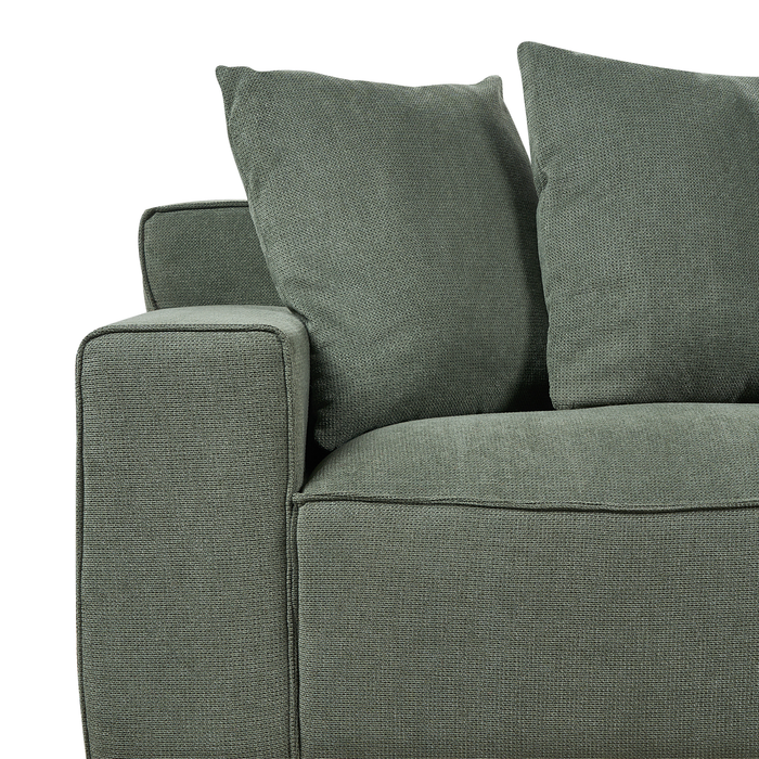 Beliani - VISKAN - Driezitsbank - Donkergroen - Chenille