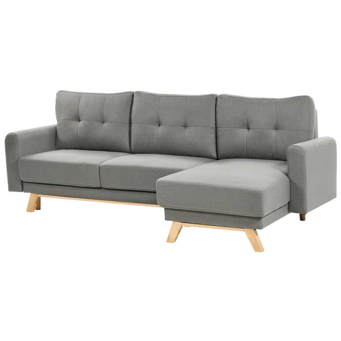 Beliani - SIRO - Slaapbank - Grijs - Linkszijdig - Polyester