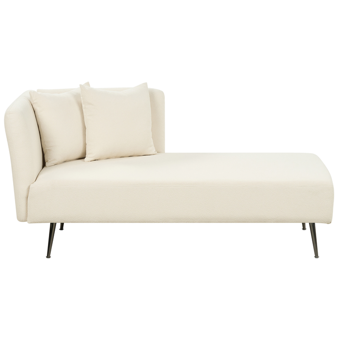 Beliani - RIOM - Chaise longue - Gebroken wit - Linkszijdig - Bouclé