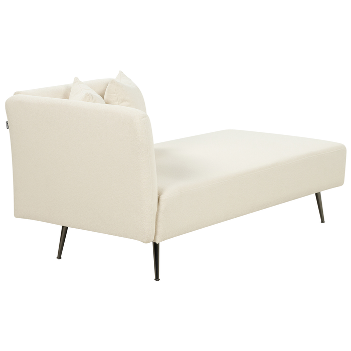 Beliani - RIOM - Chaise longue - Gebroken wit - Linkszijdig - Bouclé