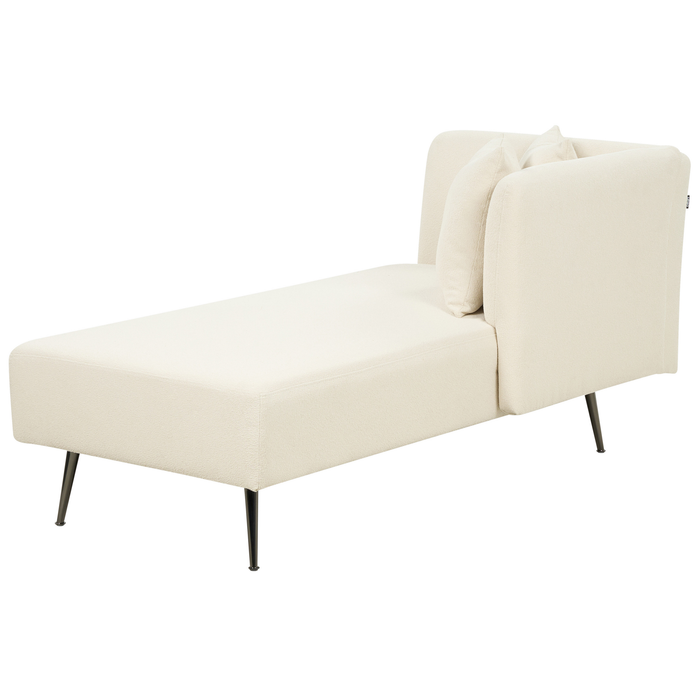 Beliani - RIOM - Chaise longue - Gebroken wit - Linkszijdig - Bouclé