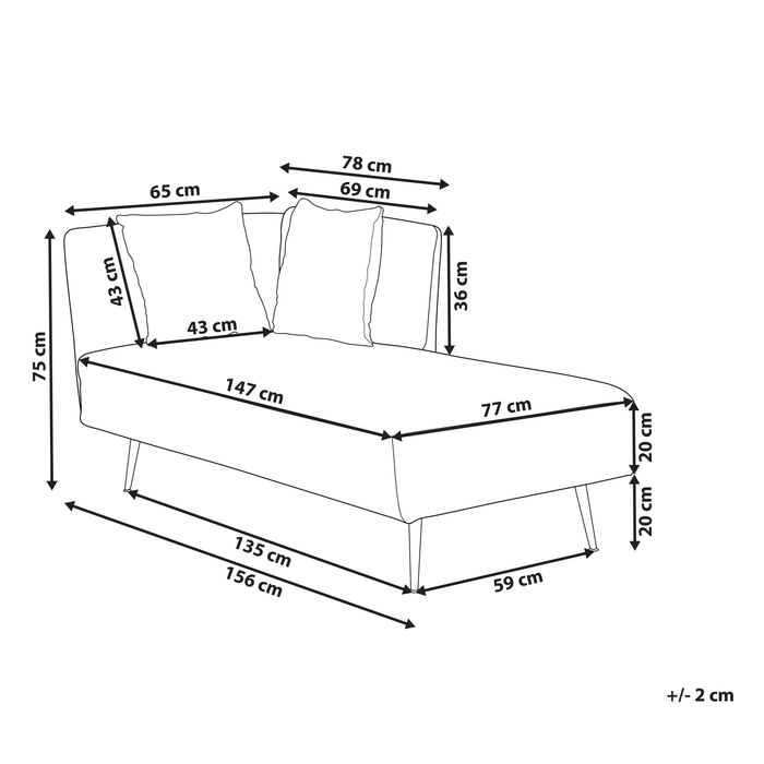 Beliani - RIOM - Chaise longue - Gebroken wit - Linkszijdig - Bouclé
