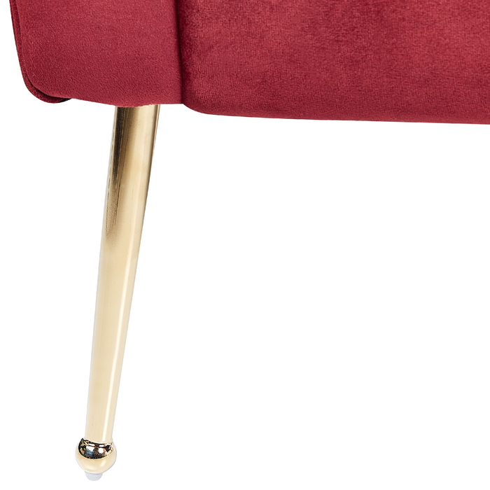 Beliani - NANTILLY - Chaise longue - Donkerrood - Fluweel