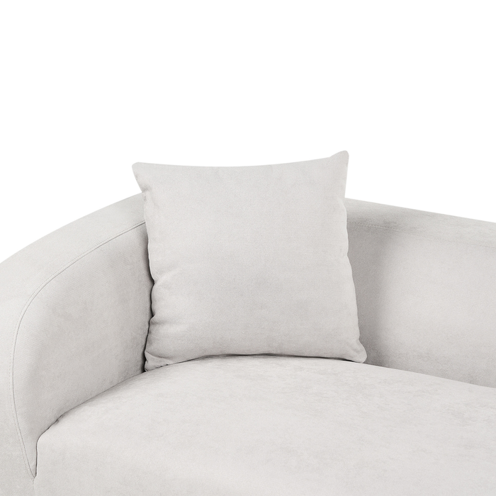 Beliani - LE CRAU - Chaise longue - Lichtgrijs - Linkszijdig - Stof