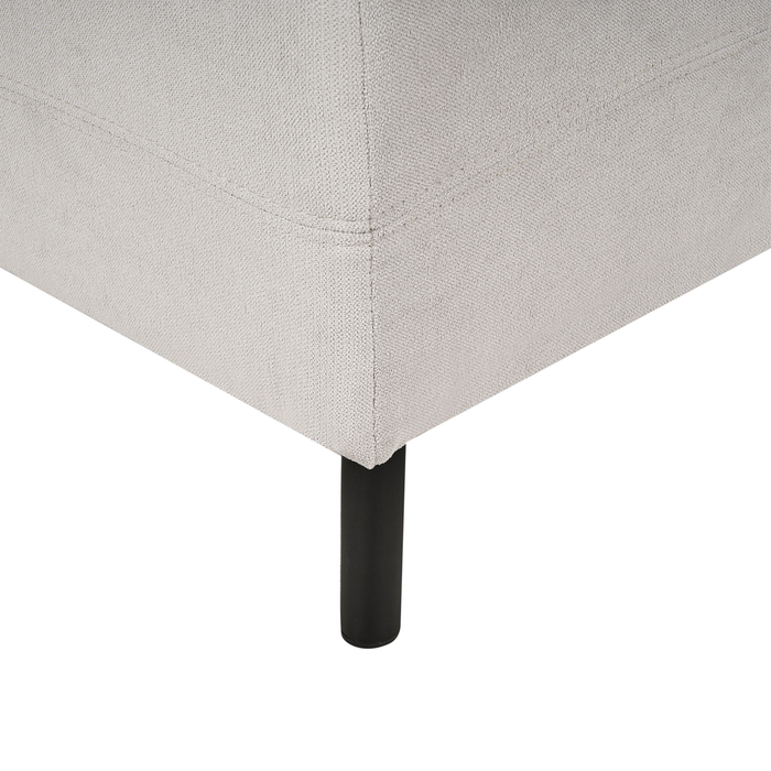 Beliani - LE CRAU - Chaise longue - Lichtgrijs - Linkszijdig - Stof