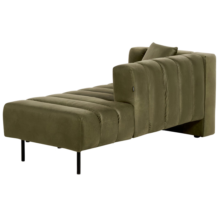 Beliani - LANNILS - Chaise longue - Olijfgroen - Linkszijdig - Fluweel