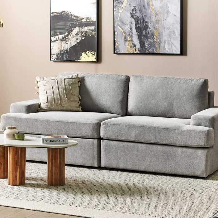 Beliani - ALLA - Driezitsbank - Lichtgrijs - Polyester