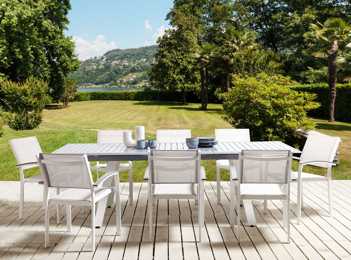 Beliani - PERETA - Tuinset voor 8 - Grijs - Polyester