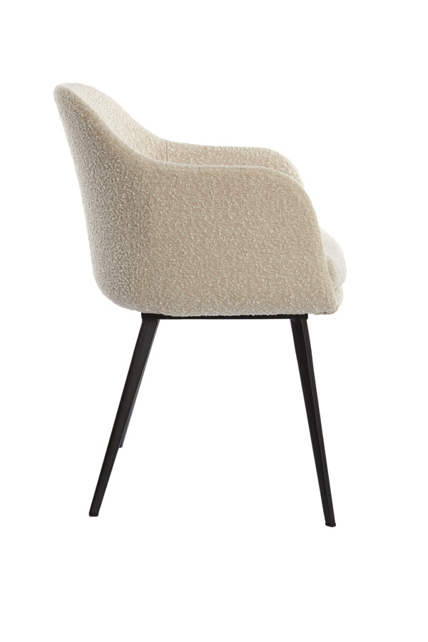 Light&living Eetkamerstoel 59x58,5x82 cm LEONE bouclé licht beige-z...